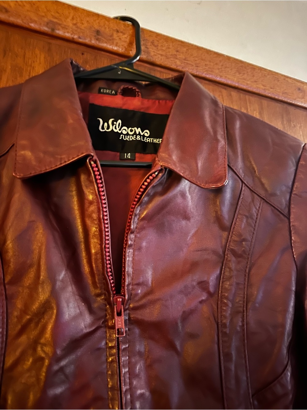 Wilsons Leather Women's Deep Wine Leather Jacket